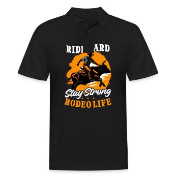 Western Rodeo Ride Hard, Stay Strong: Rodeo Life - Men's Polo Shirt - black - Front - Kai (181cm)