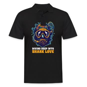 Biologist Shark Lover Diving Deep into Shark Love - Men's Polo Shirt - black - Front - Kai (181cm)