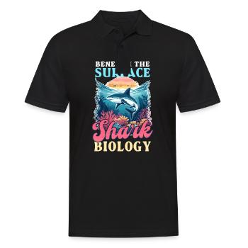 Biologist Shark Lover Beneath Surface: Shark Biolo - Men's Polo Shirt - black - Front - Kai (181cm)