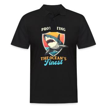 Biologist Shark Lover Protecting the Ocean's Fines - Men's Polo Shirt - black - Front - Kai (181cm)