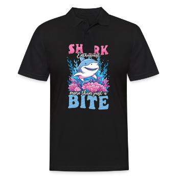 Biologiste amateur de requins : plus qu’une bouchée - Polo Homme - noir - Devant - Kai (181cm)