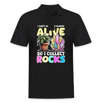 Crystal Collector Can't Keep Plants Collect Rocks - Men's Polo Shirt - black - Front - Kai (181cm)