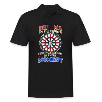 Le bouddhiste patriotique trouve la liberté à chaque instant - Polo Homme - noir - Devant - Kai (181cm)