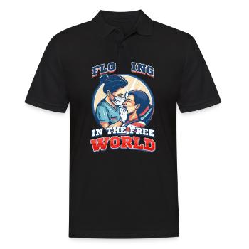 Patriotic Dentist Flossing in the Free World - Men's Polo Shirt - black - Front - Kai (181cm)
