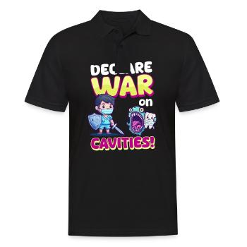 Patriotic Dentist Declare War on Cavities! - Men's Polo Shirt - black - Front - Kai (181cm)