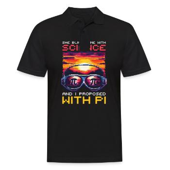 Geek Love Blinded Me Science I Proposed with Pi - Men's Polo Shirt - black - Front - Kai (181cm)