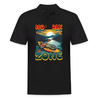 Kajakfahren No Wake Zone - Männer Poloshirt - Schwarz - Vorne - Kai (181cm)