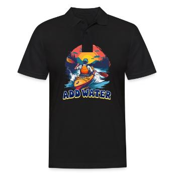 Kayaking Add Water - Men's Polo Shirt - black - Front - Kai (181cm)