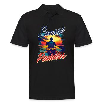 Kajak fahren Sonnenuntergang Paddler - Männer Poloshirt - Schwarz - Vorne - Kai (181cm)