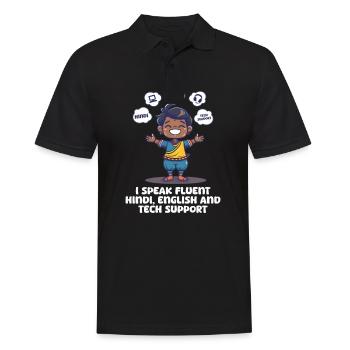 Les Amérindiens parlent hindi, anglais Support technique - Polo Homme - noir - Devant - Kai (181cm)