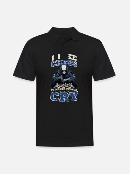 Chess Makes People Cry - Men's Polo Shirt - black