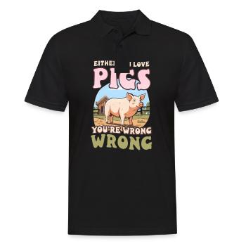 Pig Farmer Love Pigs Wrong Wrong - Men's Polo Shirt - black - Front - Kai (181cm)
