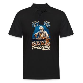 Schach Ignoriere Probleme des alten Mannes - Männer Poloshirt - Schwarz - Vorne - Kai (181cm)