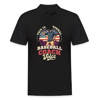 4. Juli Baseballtrainer Normale Trainerstimme - Männer Poloshirt - Schwarz - Vorne - Kai (181cm)