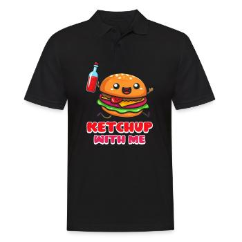 Hamburger Ketchup mit mir - Männer Poloshirt - Schwarz - Vorne - Kai (181cm)