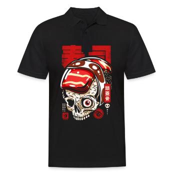 Japon skull sushis japan - Polo Homme - noir - Devant - Kai (181cm)