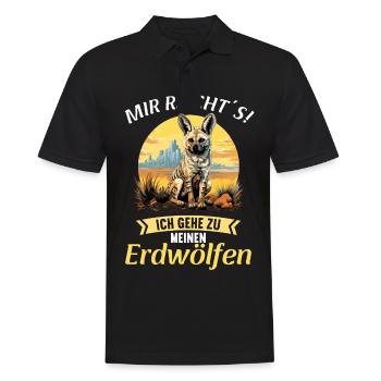 Loups d’Aardwolf - Polo Homme - noir - Devant - Kai (181cm)