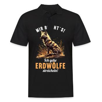 Loups d’Aardwolf - Polo Homme - noir - Devant - Kai (181cm)