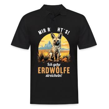 Loups d’Aardwolf - Polo Homme - noir - Devant - Kai (181cm)
