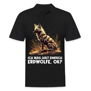 Loups d’Aardwolf - Polo Homme - noir - Devant - Kai (181cm)