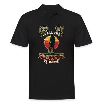 Cricketspieler Alle Therapien, die ich brauche - Männer Poloshirt - Schwarz - Vorne - Kai (181cm)