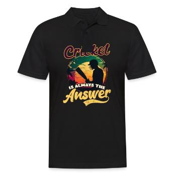 Cricket Player Is Answer - Men's Polo Shirt - black - Front - Kai (181cm)
