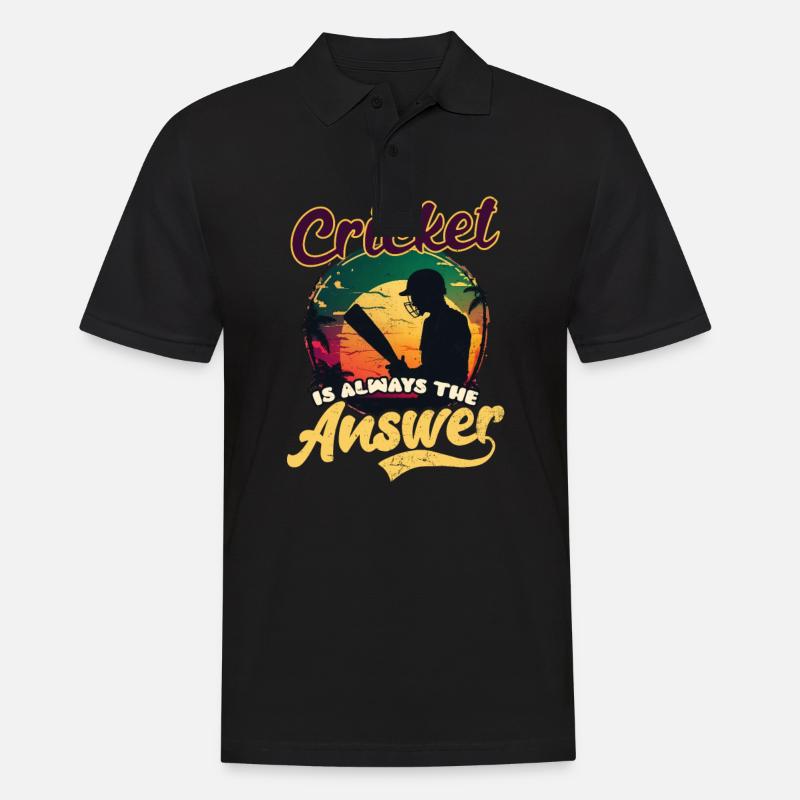 Cricket Player Is Answer - Men's Polo Shirt - black