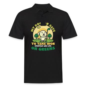 Golfen Nehmen Sie Eisen auf Greens - Männer Poloshirt - Schwarz - Vorne - Kai (181cm)
