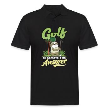 Golfen Golf Antwort - Männer Poloshirt - Schwarz - Vorne - Kai (181cm)