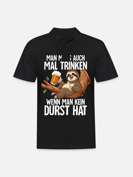 Sloth Booze - Men's Polo Shirt - black