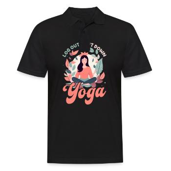 Drôle d’amateur de yoga Se déconnecter Arrêter le yoga - Polo Homme - noir - Devant - Kai (181cm)