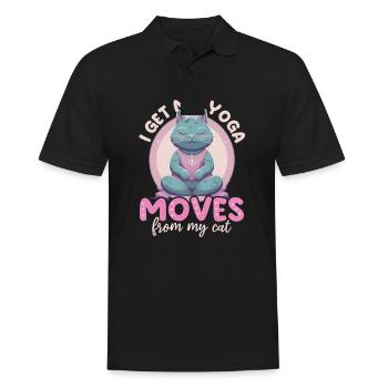 Drôle d’amateur de yoga obtient mes mouvements de yoga du chat - Polo Homme - noir - Devant - Kai (181cm)