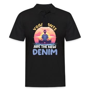Les pantalons de yoga drôles d’amateurs de yoga sont un nouveau denim - Polo Homme - noir - Devant - Kai (181cm)