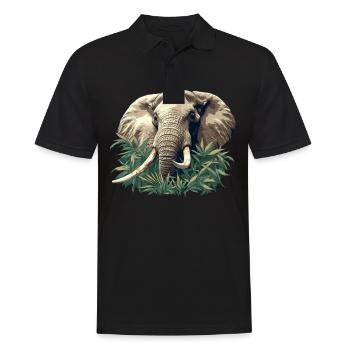 Elefanten Elefant - Männer Poloshirt - Schwarz - Vorne - Kai (181cm)