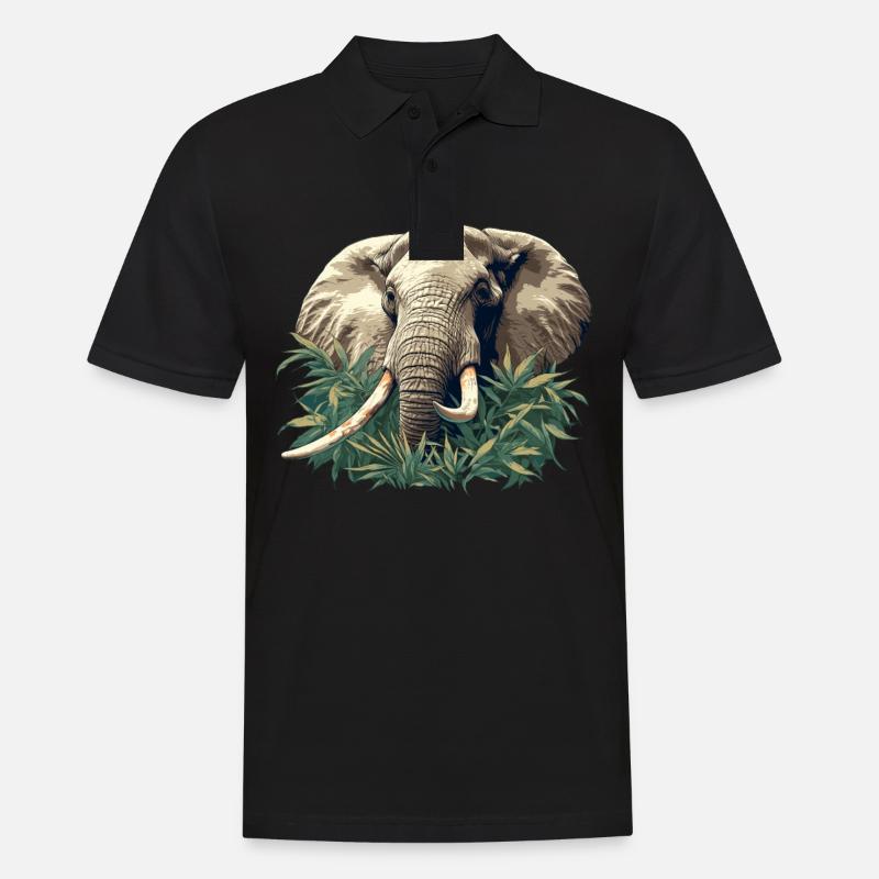 Elefanten Elefant - Männer Poloshirt - Schwarz