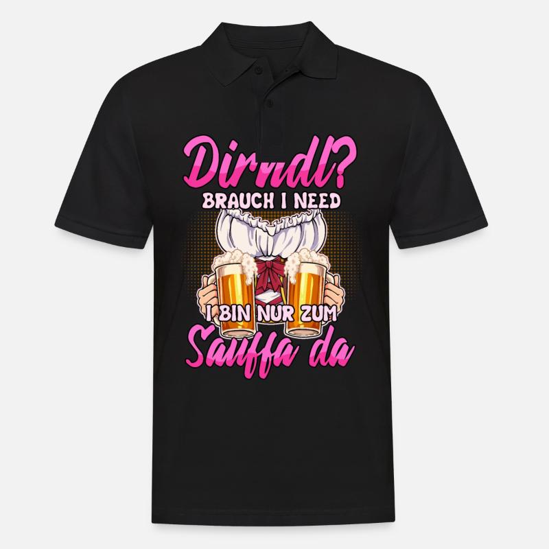 Dirndl Ersatz - Männer Poloshirt - Schwarz