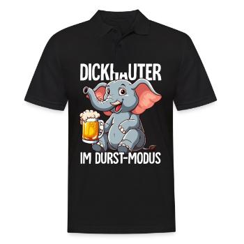 Elefant Bier - Männer Poloshirt - Schwarz - Vorne - Kai (181cm)