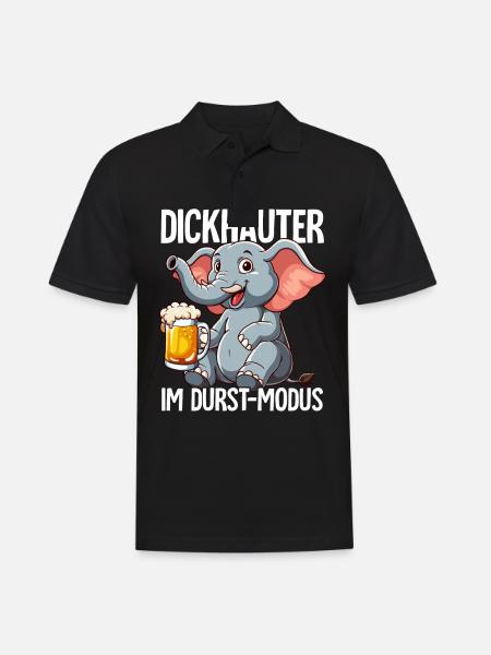 Elefant Bier - Männer Poloshirt - Schwarz