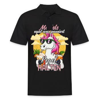 Mädels Egal Was Passiert Pegel Halten - Männer Poloshirt - Schwarz - Vorne - Kai (181cm)