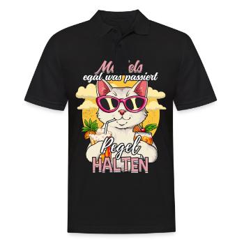 Mädels Egal Was Passiert Pegel Halten - Männer Poloshirt - Schwarz - Vorne - Kai (181cm)