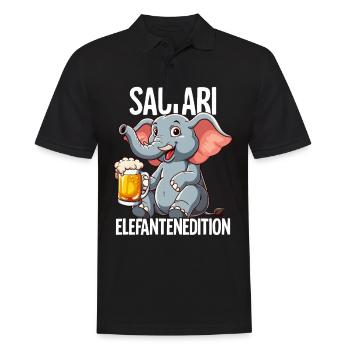 Saufari Elefantenedition Elefant Bier - Männer Poloshirt - Schwarz - Vorne - Kai (181cm)