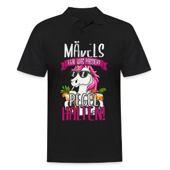 Mädels Egal Was Passiert Pegel Halten - Männer Poloshirt - Schwarz - Vorne - Kai (181cm)