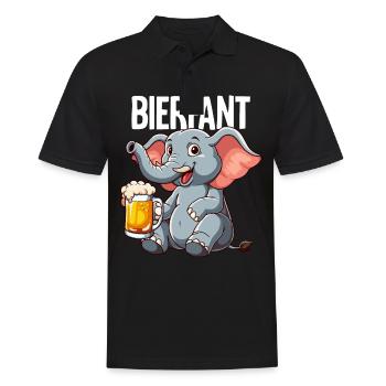 Bierfant Elefant Bier - Männer Poloshirt - Schwarz - Vorne - Kai (181cm)
