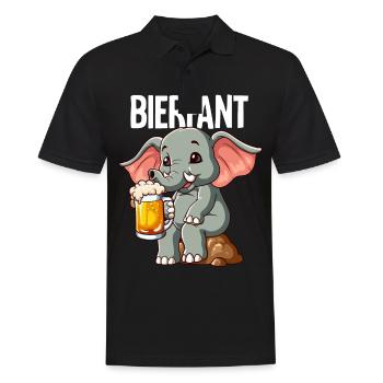 Bierfant Elefant Bier - Männer Poloshirt - Schwarz - Vorne - Kai (181cm)
