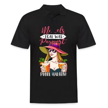 Mädels Egal Was Passiert Pegel Halten - Männer Poloshirt - Schwarz - Vorne - Kai (181cm)
