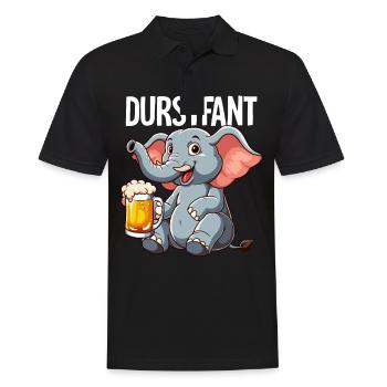 Durstfant Elefant Bier - Männer Poloshirt - Schwarz - Vorne - Kai (181cm)