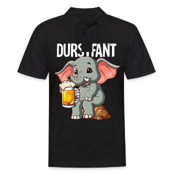 Durstfant Elefant Bier - Männer Poloshirt - Schwarz - Vorne - Kai (181cm)