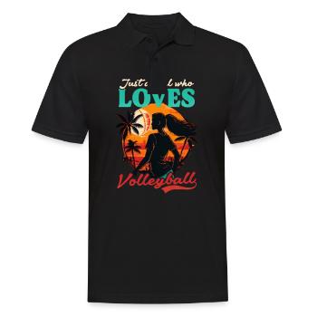 Joueur de volley-ball Girl aime le volley-ball - Polo Homme - noir - Devant - Kai (181cm)