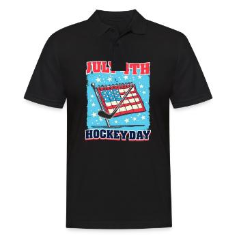 4 juillet Hockey 4 juillet : Journée du hockey - Polo Homme - noir - Devant - Kai (181cm)