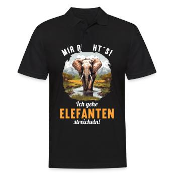 Elefanten Elefant - Männer Poloshirt - Schwarz - Vorne - Kai (181cm)